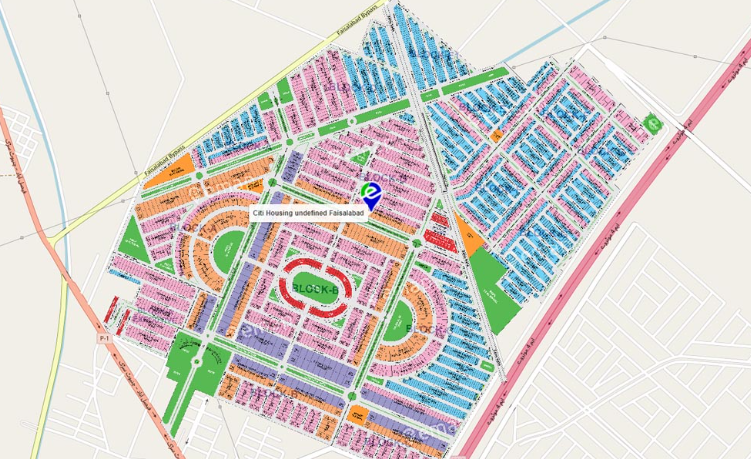 Location of Grand City Faisalabad Phase 1